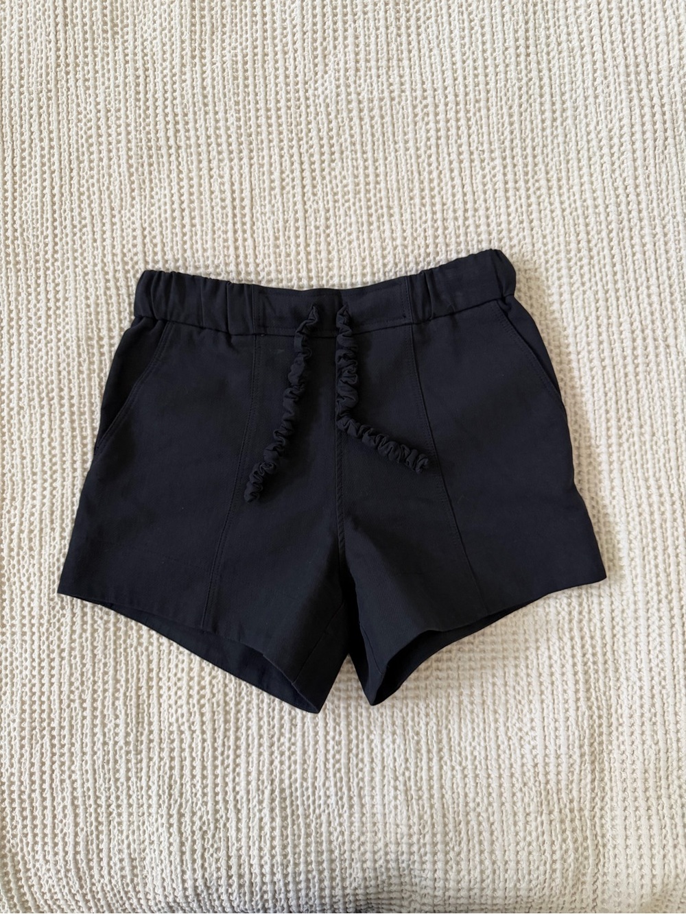 Ganni Black Athletic Drawstring Shorts